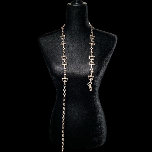 Vintage 1960's Equestrian Bridle Bit Metal Chain Belt - Picture 3 of 3